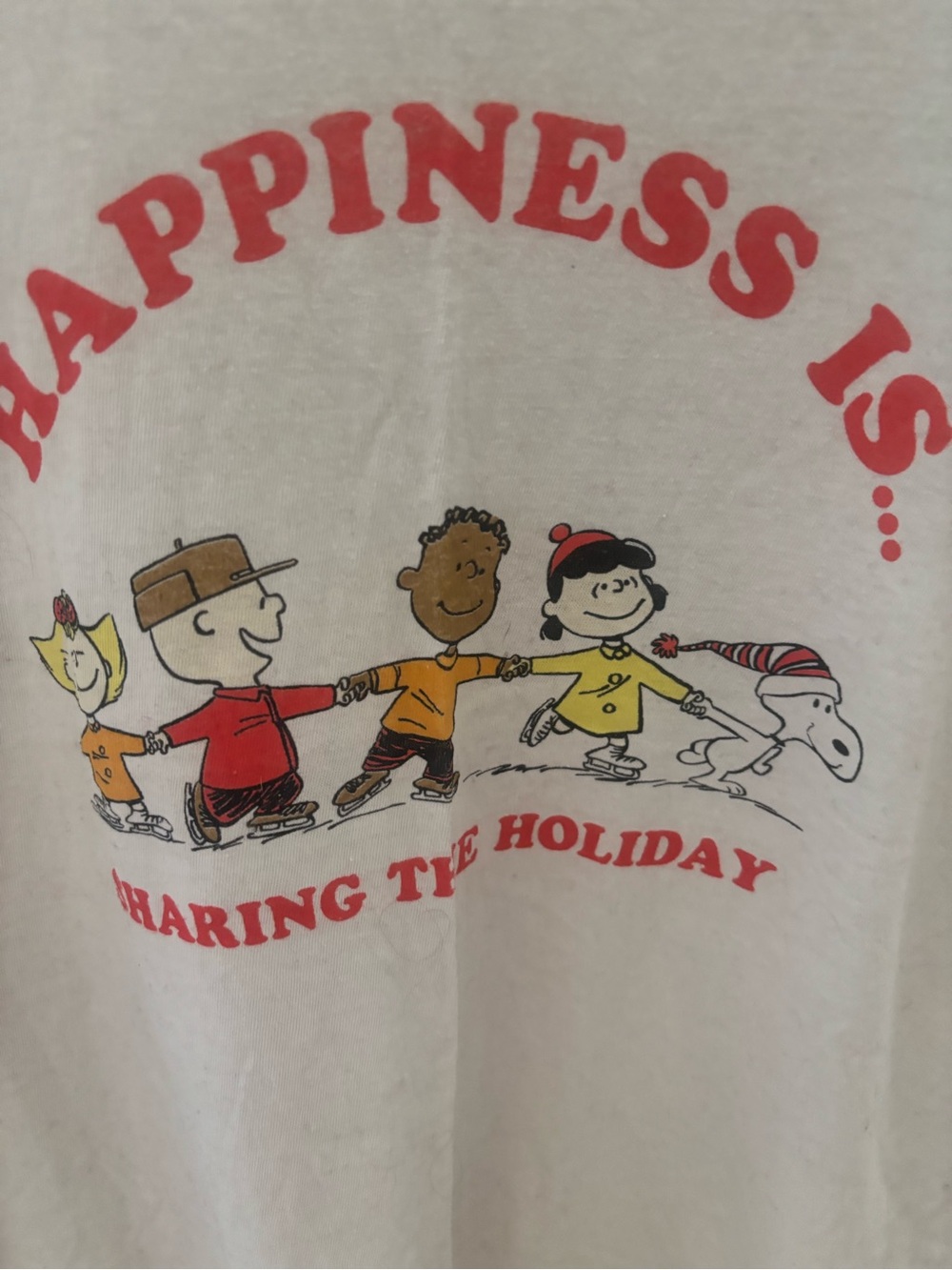 Re/Done x Peanuts White 'Happiness Is' Graphic Short Sleeve Tee - Picture 3 of 8